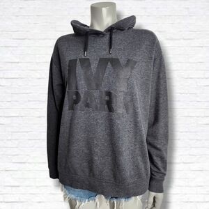 Ivy Park Black Dark Grey Heathered Long Sleeve Hoodie Size M